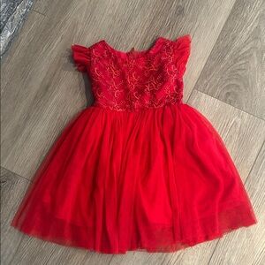 NWOT Popatu Scarlet Dress with Embroidered Details‎ Size 24 months